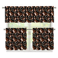 Cute Cartoon Beagle Pattern Print 3 Piece Kitchen Curtains