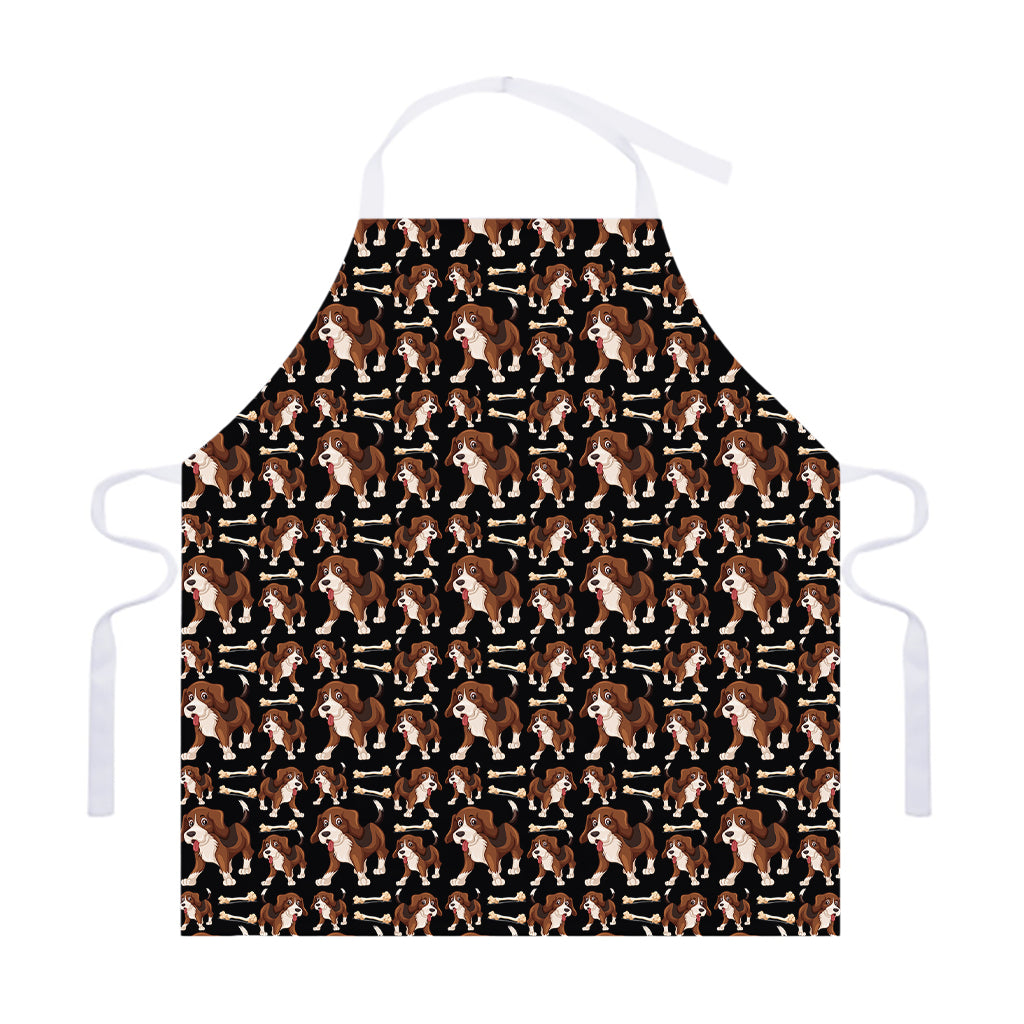 Cute Cartoon Beagle Pattern Print Adjustable Apron