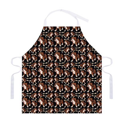 Cute Cartoon Beagle Pattern Print Adjustable Apron