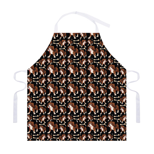 Cute Cartoon Beagle Pattern Print Adjustable Apron