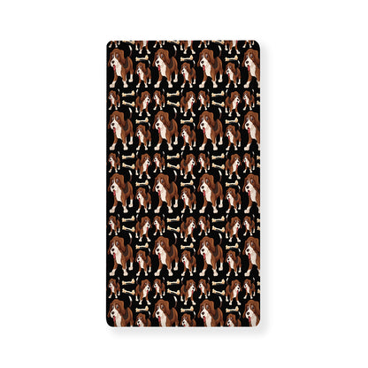 Cute Cartoon Beagle Pattern Print Baby Crib Sheet