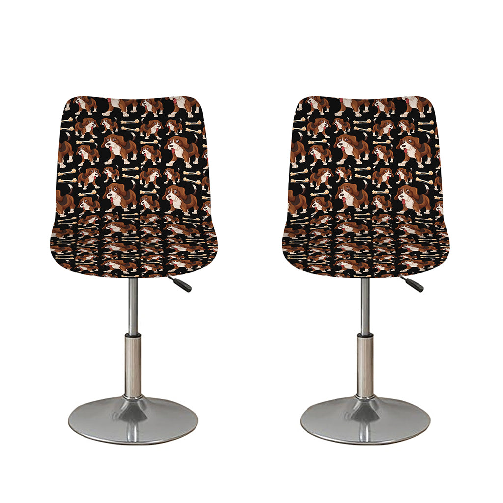 Cute Cartoon Beagle Pattern Print Bar Stool Covers