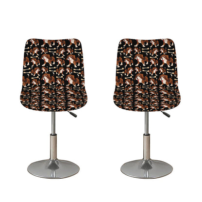 Cute Cartoon Beagle Pattern Print Bar Stool Covers