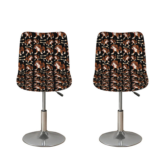 Cute Cartoon Beagle Pattern Print Bar Stool Covers