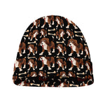 Cute Cartoon Beagle Pattern Print Beanie