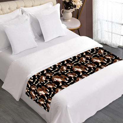 Cute Cartoon Beagle Pattern Print Bed Runner