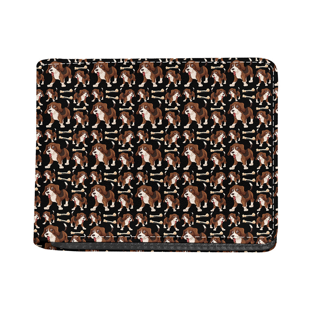 Cute Cartoon Beagle Pattern Print Bifold Wallet