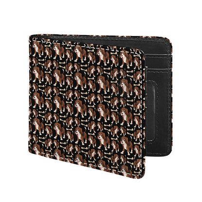 Cute Cartoon Beagle Pattern Print Bifold Wallet