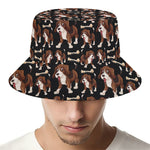 Cute Cartoon Beagle Pattern Print Bucket Hat