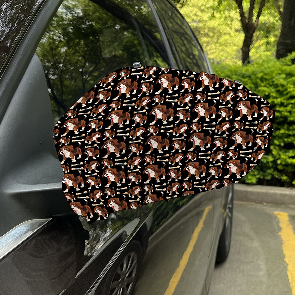 Cute Cartoon Beagle Pattern Print Car Side Mirror Covers