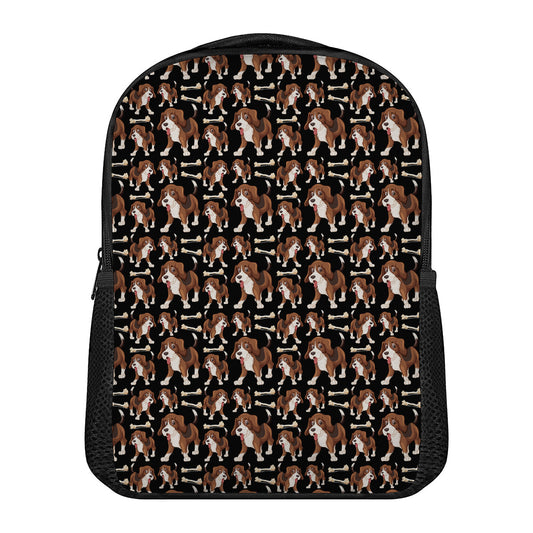 Cute Cartoon Beagle Pattern Print Casual Backpack