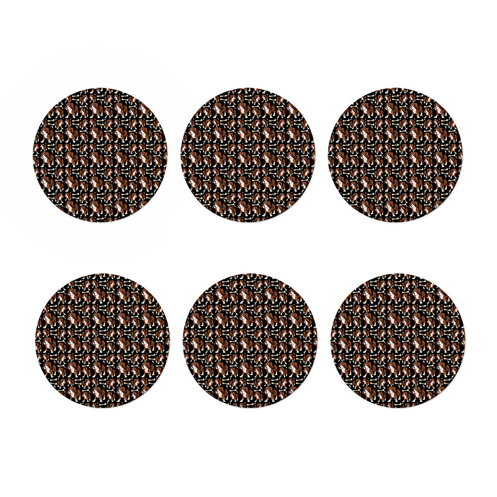 Cute Cartoon Beagle Pattern Print Coaster Set