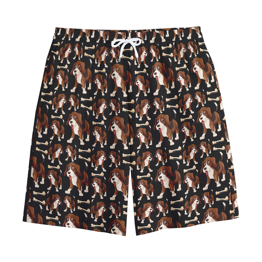 Cute Cartoon Beagle Pattern Print Cotton Shorts