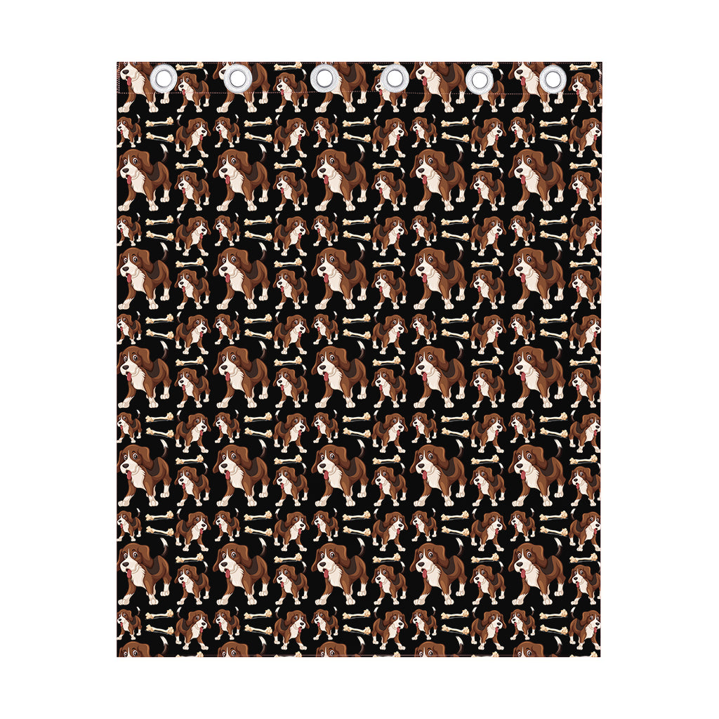 Cute Cartoon Beagle Pattern Print Curtain