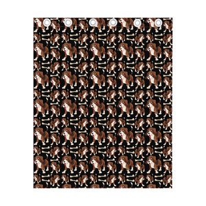 Cute Cartoon Beagle Pattern Print Curtain