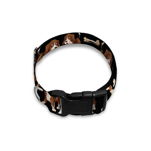 Cute Cartoon Beagle Pattern Print Dog Collar