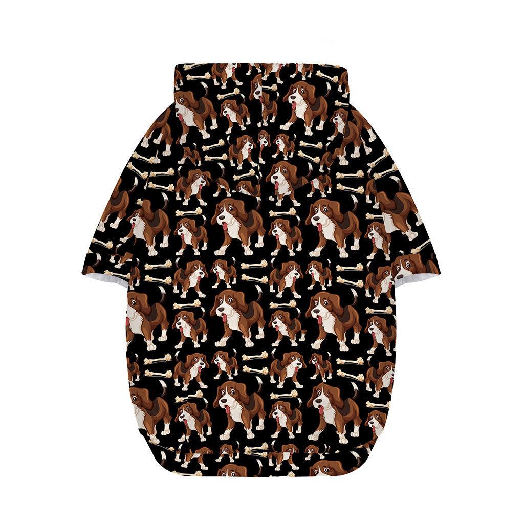 Cute Cartoon Beagle Pattern Print Dog Zip Up Hoodie