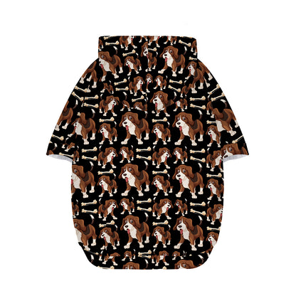 Cute Cartoon Beagle Pattern Print Dog Zip Up Hoodie