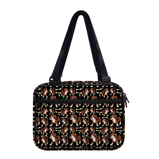 Cute Cartoon Beagle Pattern Print Double Strap Bible Bag