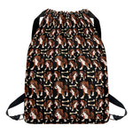 Cute Cartoon Beagle Pattern Print Drawstring Backpack
