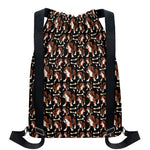 Cute Cartoon Beagle Pattern Print Drawstring Backpack