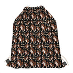 Cute Cartoon Beagle Pattern Print Drawstring Bag