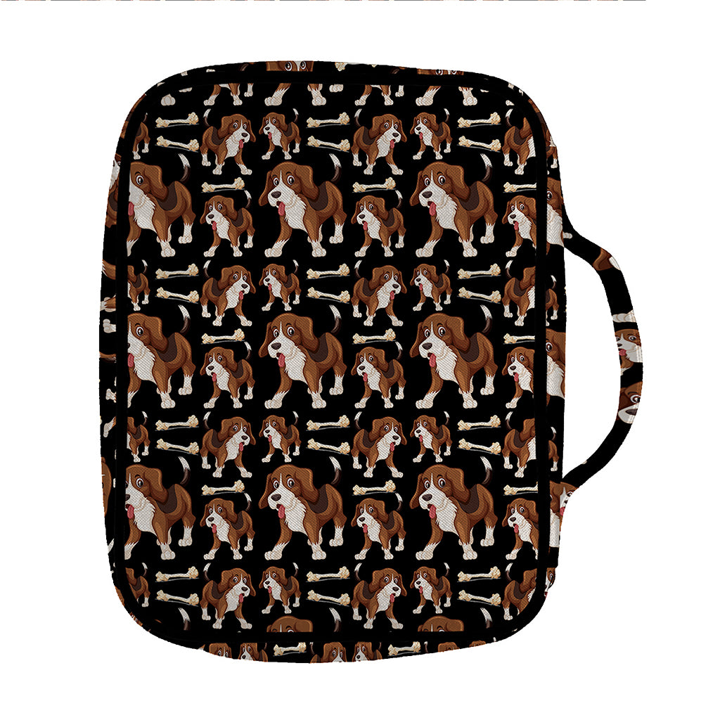 Cute Cartoon Beagle Pattern Print Front Pocket Bible Bag