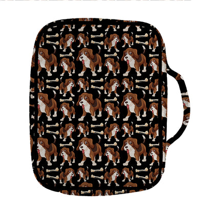 Cute Cartoon Beagle Pattern Print Front Pocket Bible Bag