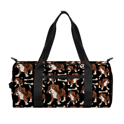 Cute Cartoon Beagle Pattern Print Gym Bag