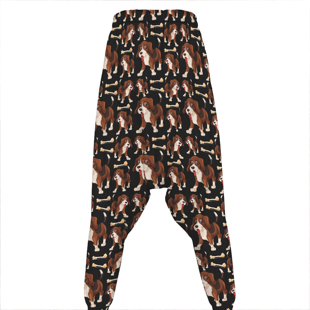 Cute Cartoon Beagle Pattern Print Hammer Pants