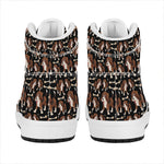 Cute Cartoon Beagle Pattern Print High Top Leather Sneakers