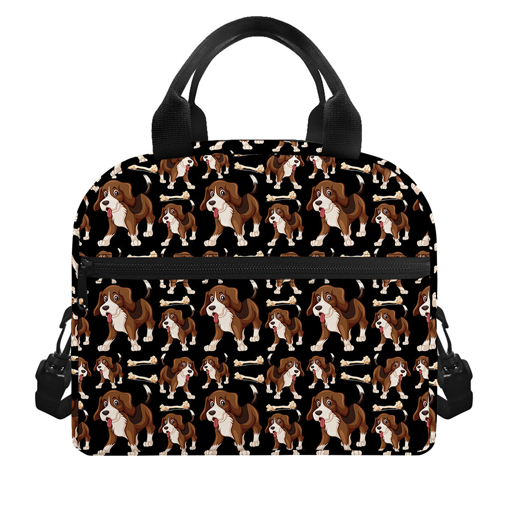 Cute Cartoon Beagle Pattern Print Insulated Lunch Bag