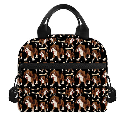 Cute Cartoon Beagle Pattern Print Insulated Lunch Bag