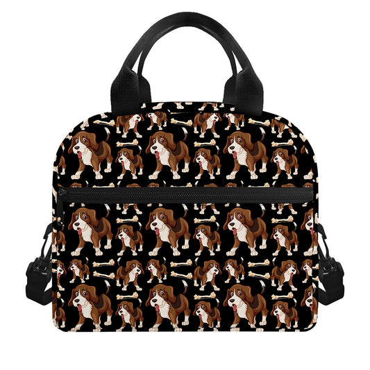 Cute Cartoon Beagle Pattern Print Insulated Lunch Bag