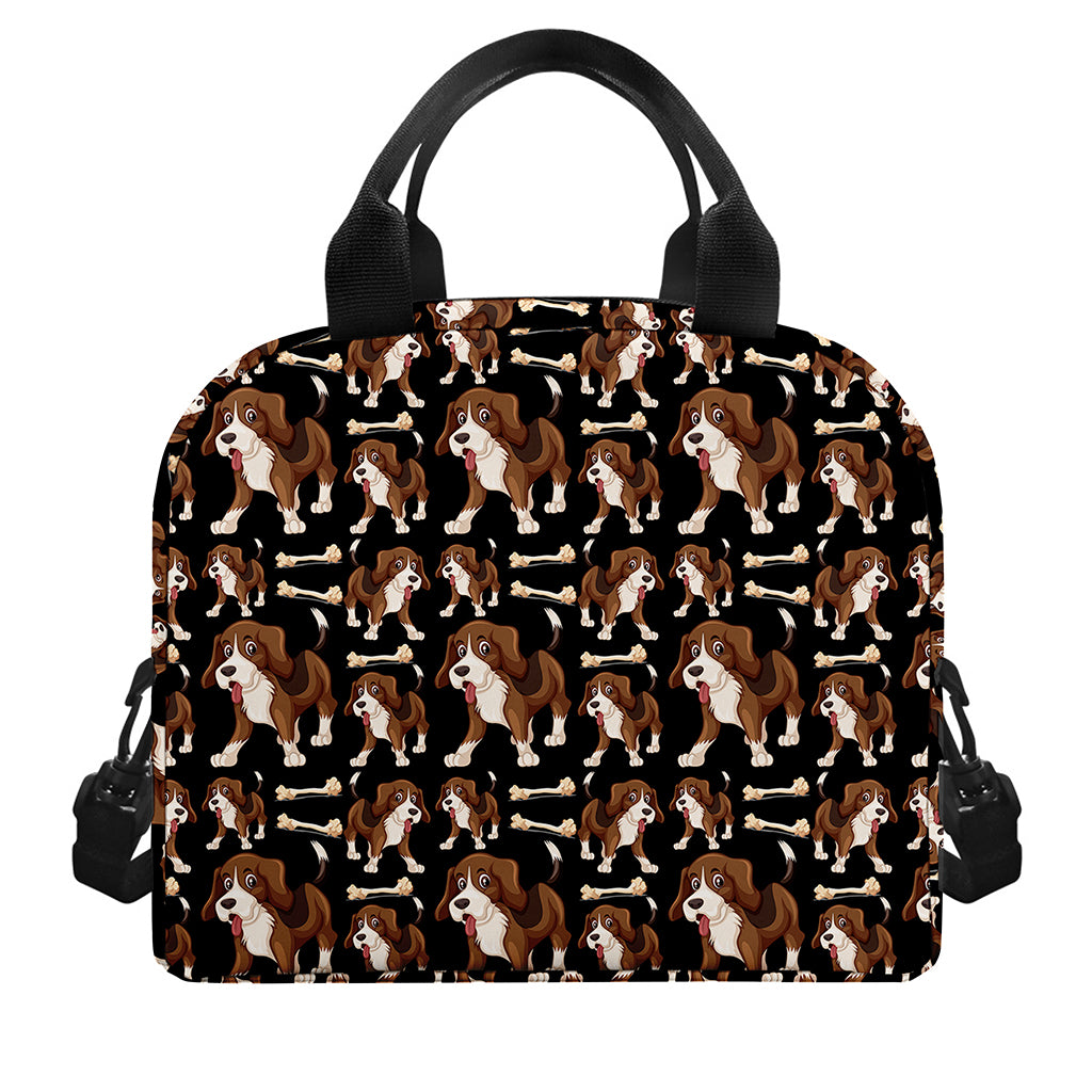Cute Cartoon Beagle Pattern Print Insulated Lunch Bag