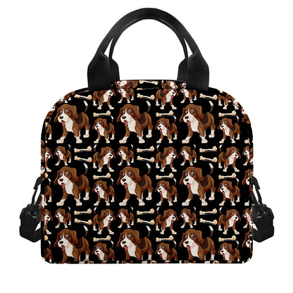 Cute Cartoon Beagle Pattern Print Insulated Lunch Bag