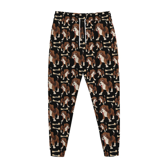 Cute Cartoon Beagle Pattern Print Jogger Pants