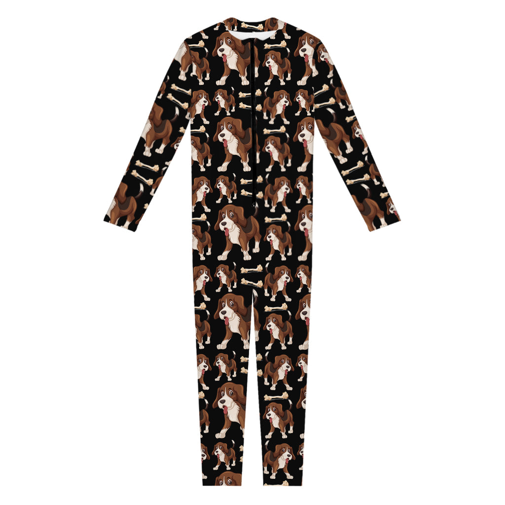 Cute Cartoon Beagle Pattern Print Jumpsuit