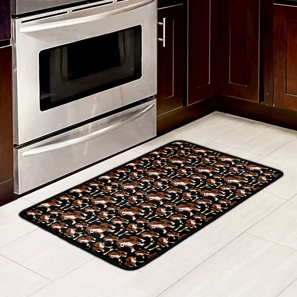 Cute Cartoon Beagle Pattern Print Kitchen Mat
