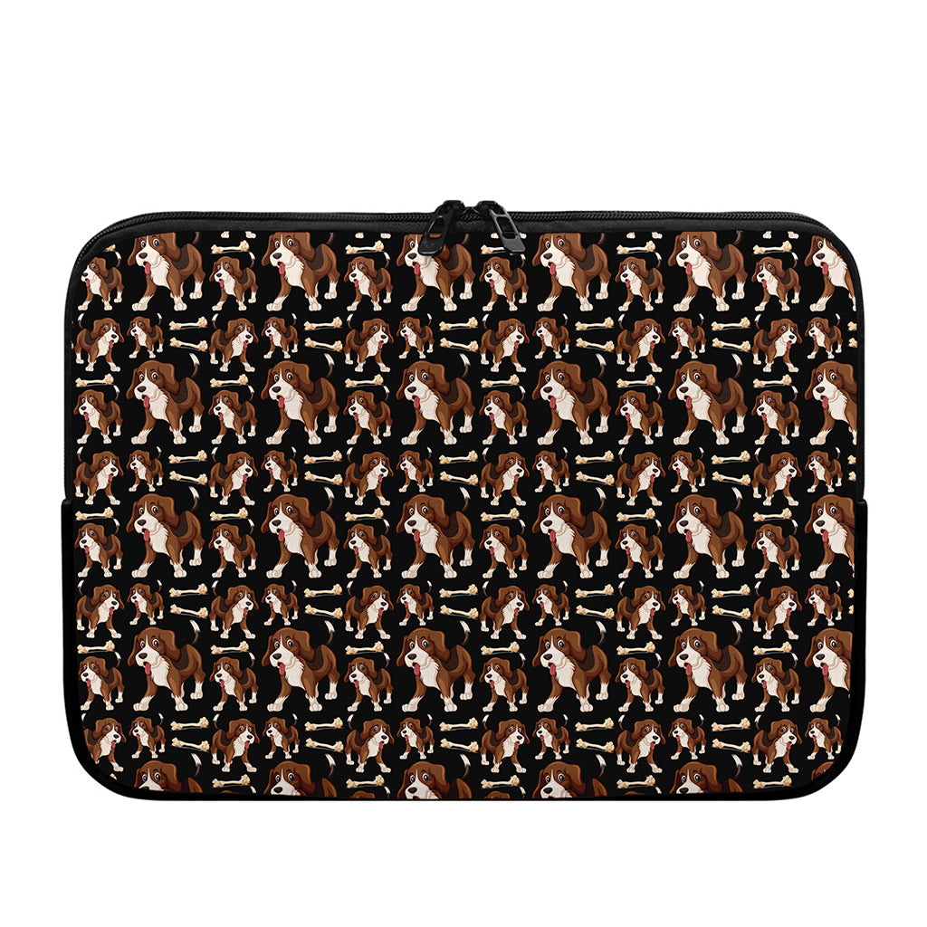 Cute Cartoon Beagle Pattern Print Laptop Sleeve