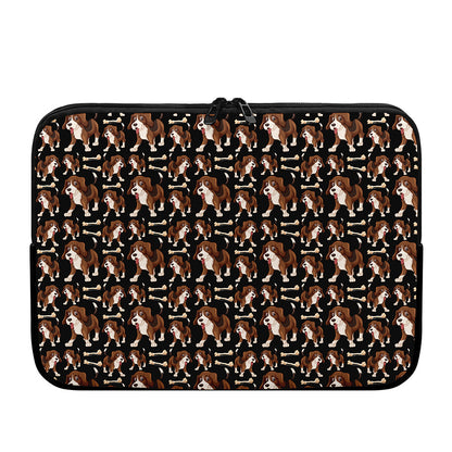 Cute Cartoon Beagle Pattern Print Laptop Sleeve