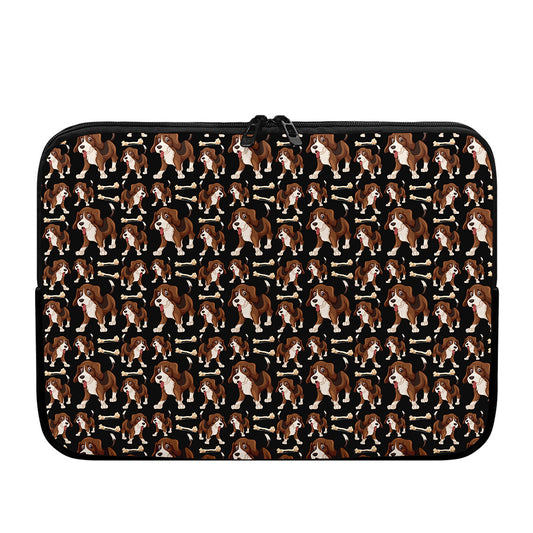 Cute Cartoon Beagle Pattern Print Laptop Sleeve