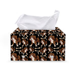 Cute Cartoon Beagle Pattern Print Leather Tissue Box Cover