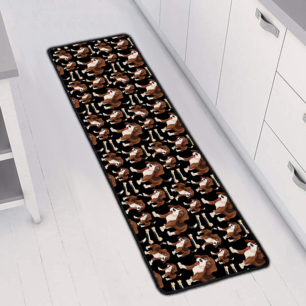 Cute Cartoon Beagle Pattern Print Long Kitchen Mat