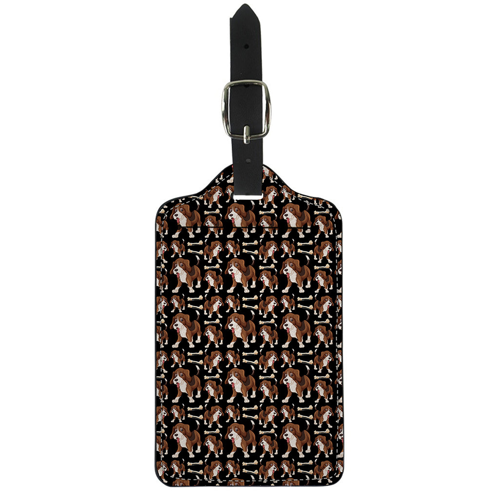 Cute Cartoon Beagle Pattern Print Luggage Tag