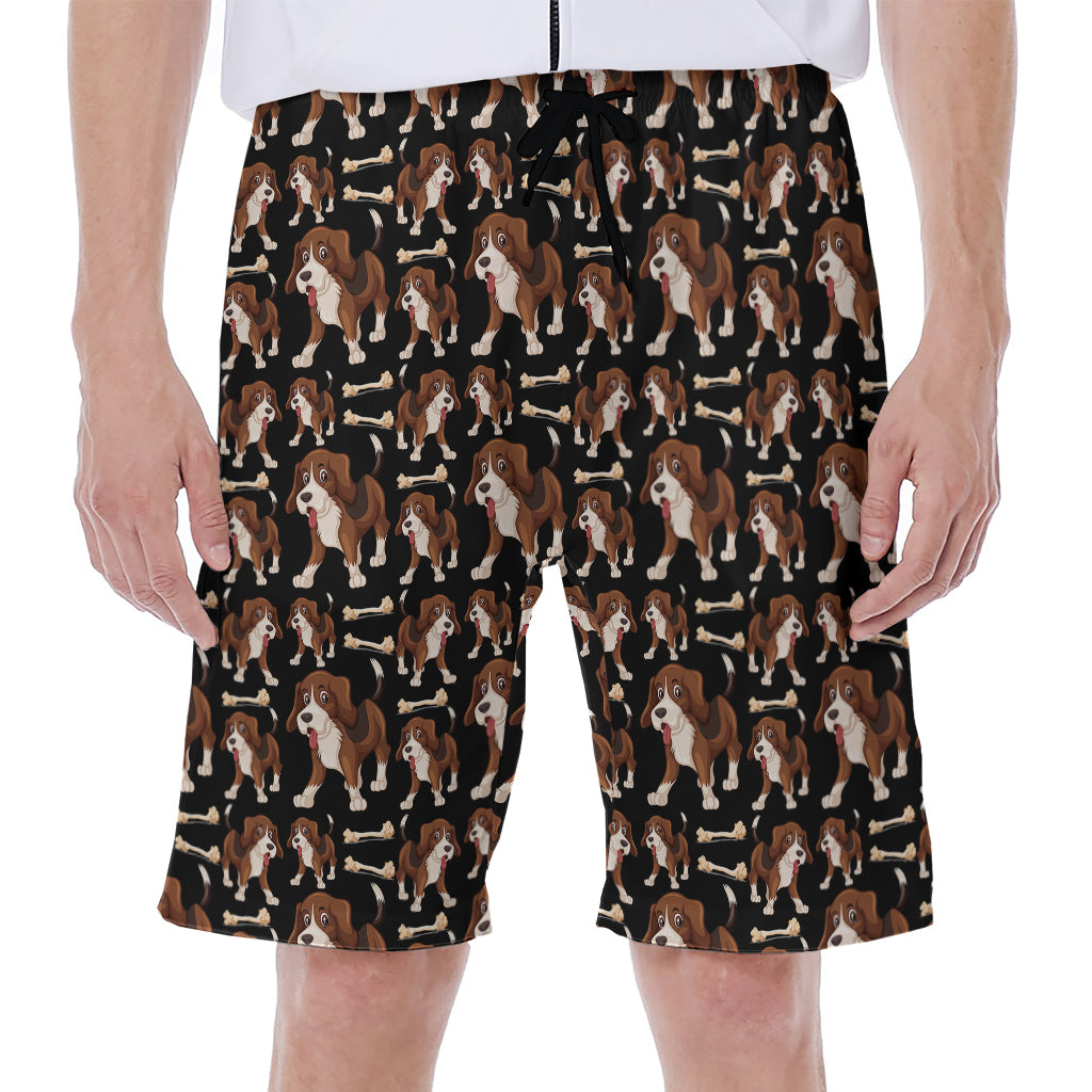 Cute Cartoon Beagle Pattern Print Men's Beach Shorts