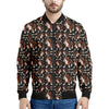 Cute Cartoon Beagle Pattern Print Men's Bomber Jacket