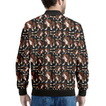 Cute Cartoon Beagle Pattern Print Men's Bomber Jacket