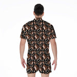 Cute Cartoon Beagle Pattern Print Men's Rompers