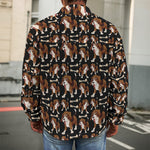 Cute Cartoon Beagle Pattern Print Men's Shirt Jacket